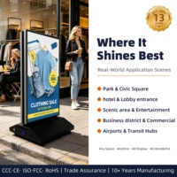Afficheur LCD double face commercial extérieur 43 pouces pour événements et salons professionnels, étanche IP65, lisible en plein soleil, signalétique mobile, kiosque