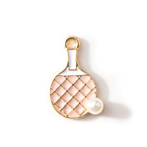 Nouveau alliage de bricolage galvanoplastie goutte à goutte accessoires Mini perle Ping Pong raquette dessin animé bijoux pendentif Bracelet pendentif - Product Image 3