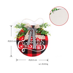 New Eco-friendly Round Wooden <b>Christmas</b> Plaques Customizable Designs <b>for</b> Outdoor Wall <b>Door</b> & Balcony Hanging - Product Image 5