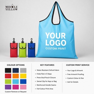 Custom Logo Foldable Shopping <b>Bag</b> Supermarket Reusable Vest Style Grocery Tote <b>Bag</b> Full <b>Colour</b> Print OEM ODM Factory Direct - Product Image 4