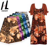 Tissu imprimé Floral de Style bohème coloré pour robe momu d'île du pacifique, prix d'usine en gros