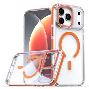 Bonbons couleur 17 16 15 <span class=keywords><strong>Pro</strong></span> <span class=keywords><strong>Max</strong></span> couverture magnétique TPU + PC étui de téléphone portable transparent avec objectif de caméra de protection pour <span class=keywords><strong>iPhone</strong></span> 17 Air - Product Image 1