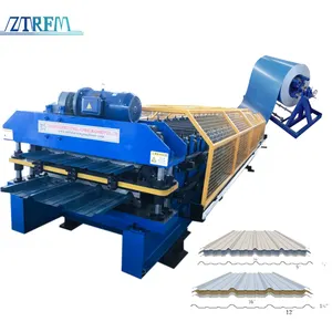 American Double Deck trapezoidale AG Panel R panel Roll Forming Machine 29 Gauge e 26 Gauge Metal Roof Tile Making Machine