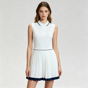 Jupe de tennis légère personnalisée ODM pour l'extérieur, robe de <span class=keywords><strong>golf</strong></span> plissée sans manches à séchage rapide de haute qualité pour femmes, idéale pour le pickleball - Product Image 4