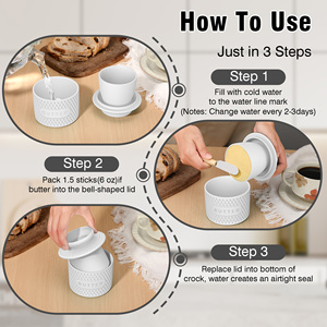 Juego de Utensilios de Cocina Estilo Europeo, Plato para Mantequilla de Silicona Personalizable con Base de Cerámica y Tapa Hermética, Ecológico - Product Image 6