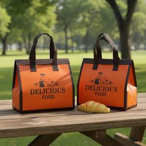 กระเป๋าเก็บความร้อนแบบใช้แล้วทิ้ง ทำจากผ้าไม่ถักทอ พิมพ์โลโก้ได้ สำหรับใส่อาหารเดลิเวอรี่ อาหารกลางวัน กาแฟร้อน/เย็น เค้ก หรืออาหารแบบนำกลับบ้าน - Product Image 1