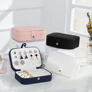 Gift Black Packaging Small Necklace Ring Jewelry Storage Organizer Mini Jewelry Case Double Layer Velvet Travel Jewelry Box