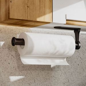 Self Adhesive Silver Wall-Mounted Eco-Friendly Hanger for Kitchen Bathroom Gym <b>Storage</b> of Paper Cling Film Towel Rolls - Product Image 4