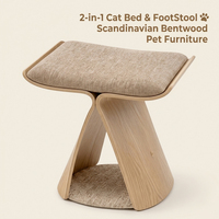 Maison pour animaux de compagnie en bois massif, moderne, luxueuse, minimaliste, durable et écologique pour chats et chiens - Meuble d'angle multifonctionnel et résistant