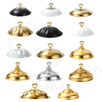 FLEY 8L Plat à chafing rond plaqué or en acier inoxydable pour buffet, chauffe-plat pour hôtels, restaurants, mariages et traiteurs