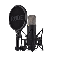 Microphone à condensateur Rode NT1 5e génération avec suspension antichoc, diaphragme en forme de cœur, HF6, 1 pouce, doré, pour studio d'enregistrement