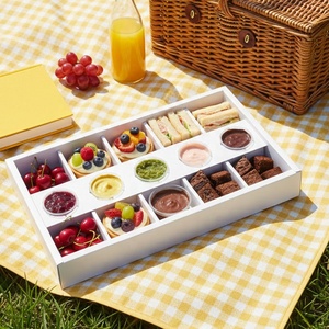 Conteneur d'emballage alimentaire en papier pour vente en gros avec compartiments, boîte de présentation pour desserts et traiteur avec séparateurs - Product Image 5