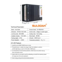 Lámpara de Curado UV LED de 200W Refrigerada por Aire, 395nm, 11W/cm², Área de Emisión de 80x20mm para Secado de Tinta de Impresoras UV Epson I3200 XP600 TX800