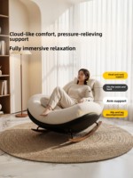 Fauteuil à bascule pour adulte, idéal pour balcon/salon, nouveau style 2026, minimaliste, moderne, multifonctionnel, en tissu inclinable, pour la détente à la maison