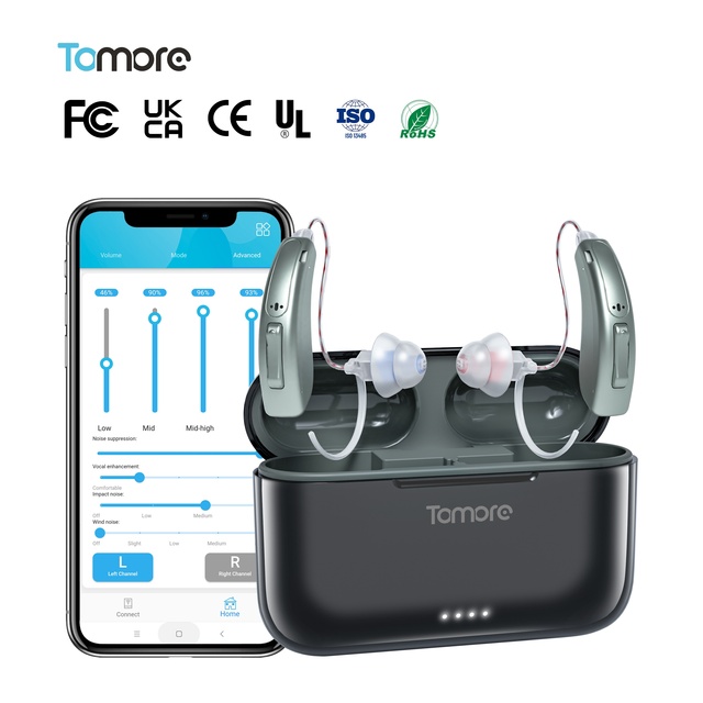 Superb Quality Programmable Hot Selling Rechargeable Bluetooth Wireless BTE RIC Hearing Aid for Seniors