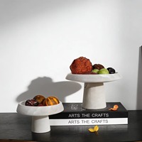 Plateau à fruits géométrique artisanal en marbre naturel, design Art Déco moderne et simple, élégante décoration de table basse pour la maison, idéal pour un anniversaire