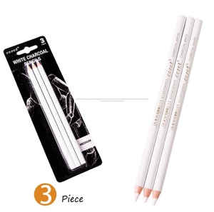 Ensemble de 3 crayons fusain blanc peinture sur papier teinté vente en gros mettre en évidence des crayons fusain croquis - Product Image 2