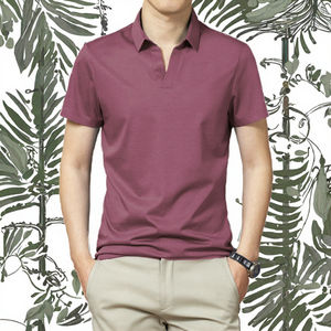 เสื้อเชิ้ตแขนสั้นผู้ชายสำหรับฤดูร้อน สีพื้น คอปกถัก ผ้าฝ้าย 220 กรัม ติดกระดุม แห้งเร็ว สไตล์ทางการ แบบพื้นฐาน - Product Image 3