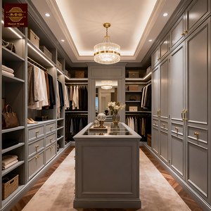 Sistemas de Vestidores de Lujo en Madera Sólida, Diseño Personalizado de Armarios Modulares <span class=keywords><strong>para</strong></span> Dormitorio, Armario Esquinero Estilo Shaker con <span class=keywords><strong>Cajones</strong></span> <span class=keywords><strong>para</strong></span> <span class=keywords><strong>Ropa</strong></span> - Product Image 2
