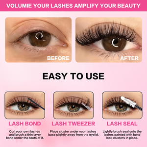 DIY <strong>Lash</strong> Extension 30P 40P 50P 100P 200P Manga <strong>Cluster</strong> <strong>Lashes</strong> 200pcs <strong>Clusters</strong> Fluffy D Curl 10-18mm Cashmere Fan Eyelashes - Product Image 6