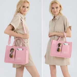 Échantillon Gratuit Nouveau Sac Fourre-tout Tendance en Polyester Couleur Unie Sac de Courses en Toile avec Fermeture Éclair, Cordon de Serrage et Poche Extérieure - Product Image 2