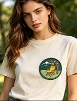 Écussons brodés en toile PU écologique pour aventures en plein air, thème camping et randonnée, à coller ou à coudre sur vestes, t-shirts, sacs