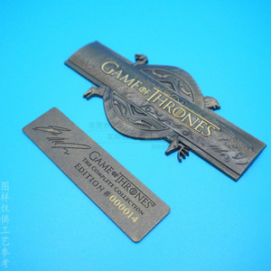 Plaque métallique Game Of Thrones en bronze, alliage de zinc, rectangulaire, personnalisée, pour récompenses, coffret cadeau, étiquette, ou marque de bouteille de vin - Product Image 2
