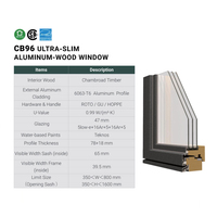Fenêtre à battant CHAMBROAD en bois recouvert d'aluminium, triple vitrage Low-E, quincaillerie allemande, sans condensation, certifiée PHI pour villa