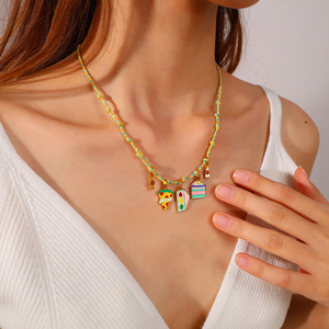 Dijes con forma de comida de aleación de zinc, accesorios de joyería DIY para regalo, juego de dijes colgantes unisex con diseños de pastel, patatas fritas y café - Product Image 4