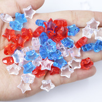 Étoile à cinq branches en plastique acrylique de 500g, rouge, bleue, blanche, petite, faite à la main, pour la fête de l'Indépendance des États-Unis, décoration de table intérieure, sans trou