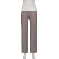 Pantalon taille basse uni respirant écologique à devant plat, taille élastique, décontracté, pour l'automne, tenue de tous les jours, confortable