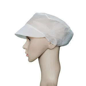 Cina Xiantao Produsen Perlindungan Kepala SPP Non-Woven Topi Puncak Sekali Pakai Topi Kerja Putih Topi Puncak untuk Pria
