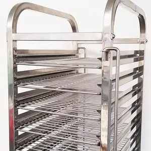 High Quality Rectangular Kitchen Removable Oven Wire Rack Stainless Steel Cooling Rack For Rotary Oven Baking Tray Trolley