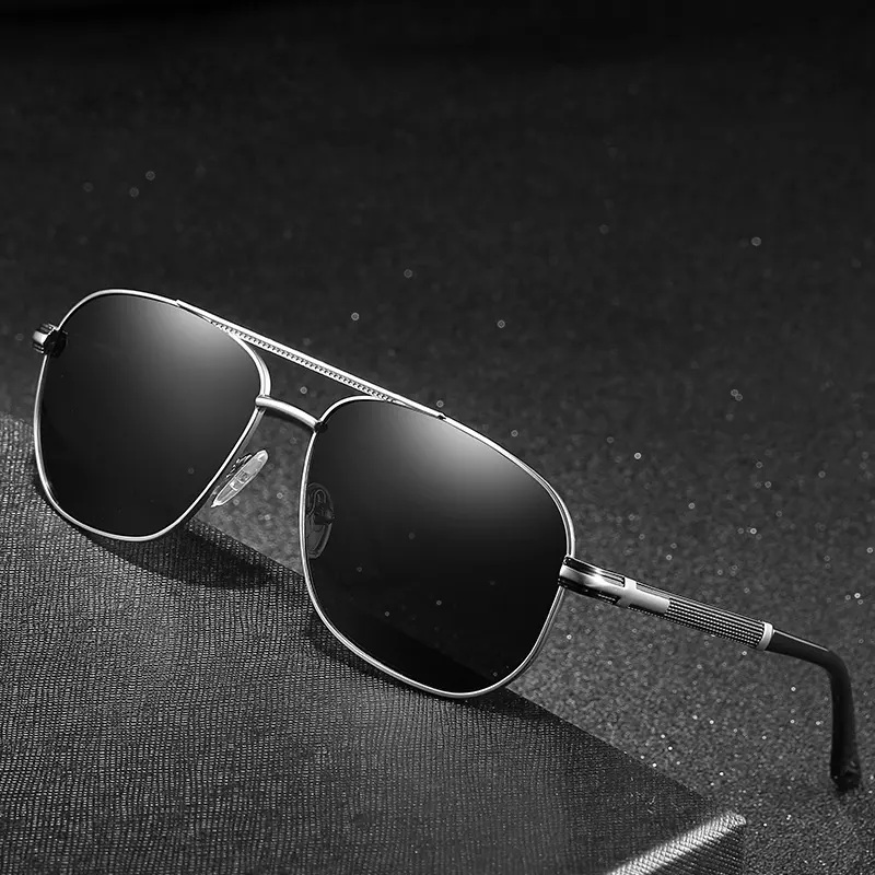 Vintage Alloy Pilot Sunglasses Retro Men Brand Designer Polarized Uv400 Lens Driving Shades Photochromic Sun Glasses