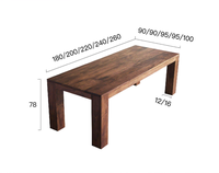 Table à manger en noyer sur mesure, style organique moderne, bureau de conférence en bois massif, longue table de direction pour hôtel écologique