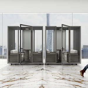 <span class=keywords><strong>Cabine</strong></span> vocale insonorisée moderne en aluminium en forme d'arc pour les appels téléphoniques privés pour les entrepôts et les centres commerciaux - Product Image 4