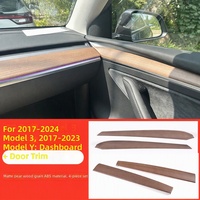 Kit de garnitures intérieures effet bois pour Tesla Model 3 Model Y : tableau de bord, panneaux de porte, cadre de lève-vitre, console centrale, bandes décoratives