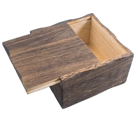 קופסת מגלשת קטנה עץ מחסן קטן המארגן תיבת מלאכה עם מכסה שקופיות תיבת תכשיטים עץ מרובעים
