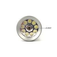 Lampe torche tactique LED professionnelle 2-en-1 à piles sèches AAA, étanche IP44, portable, mini, corps en alliage d'aluminium et pointeur
