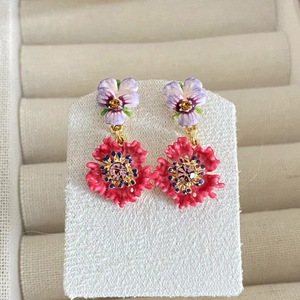 Alla moda elegante stile antico smalto tre colori <span class=keywords><strong>viola</strong></span> <span class=keywords><strong>del</strong></span> <span class=keywords><strong>pensiero</strong></span> Huggie <span class=keywords><strong>orecchini</strong></span> 18K placcato oro donna romantica alla moda di fascia alta - Product Image 5