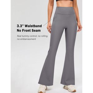 FOXA <b>Flare</b> Yoga Pants High Waisted With Pockets Ribbed Tummy Control Workout <b>Leggings</b> For Women - Product Image 4
