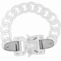 Bijoux de style urbain, bracelet en acrylique transparent PVC, collier large à chaîne pour homme, collier ras du cou fonctionnel