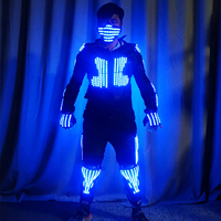 Costume de scène lumineux LED pour performance, tenue de danse pour boîte de nuit, club de danse, fête, en polyester, unisexe, adulte