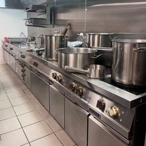 Grosir kompor Gas 4-Burner dengan peralatan masak dapur komersial kabinet
