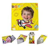 Organisateur de rangement en microfibre personnalisé pour appareil photo, avec portrait d'enfants anime, auto-adhésif, en tissu, pour emballage, vente en gros OEM
