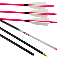 Flèches de tir à l'arc Linkboy, flèches en fibre de carbone pure pour tir à cheval, ID6.2mm, 100GR, pointes en acier, arc traditionnel, longbow, chasse