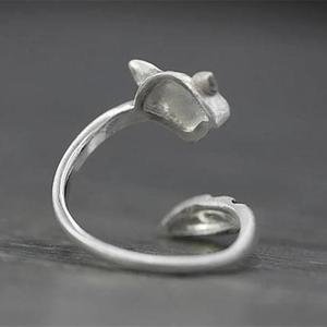 Anello Aperto a Forma di Animale Carino per Donne, Design Ispirato al Coda di Volpe, Gioiello da Dito alla Moda - Product Image 3