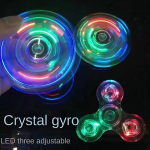 Huyo Cross-border Hot Luminous Crystal Gyro New Transparent Fingertip Decompression Rare Stall <b>Toys</b> EVA Material Youth Packaging - Product Image 5