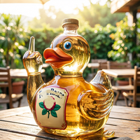 Bouteille de vin en verre borosilicate de haute qualité, forme de canard classique et créative, vente en gros