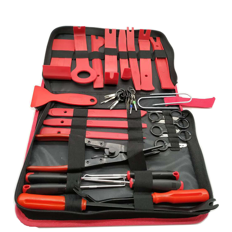  DOCAS 143PCS Outil Demontage Garniture Auto, Outils De DéMontage  De Garnitures Trousse ​pour Panneaux de Garniture de Voiture Portes  Tableaux de Bord Radios（Rouge ）